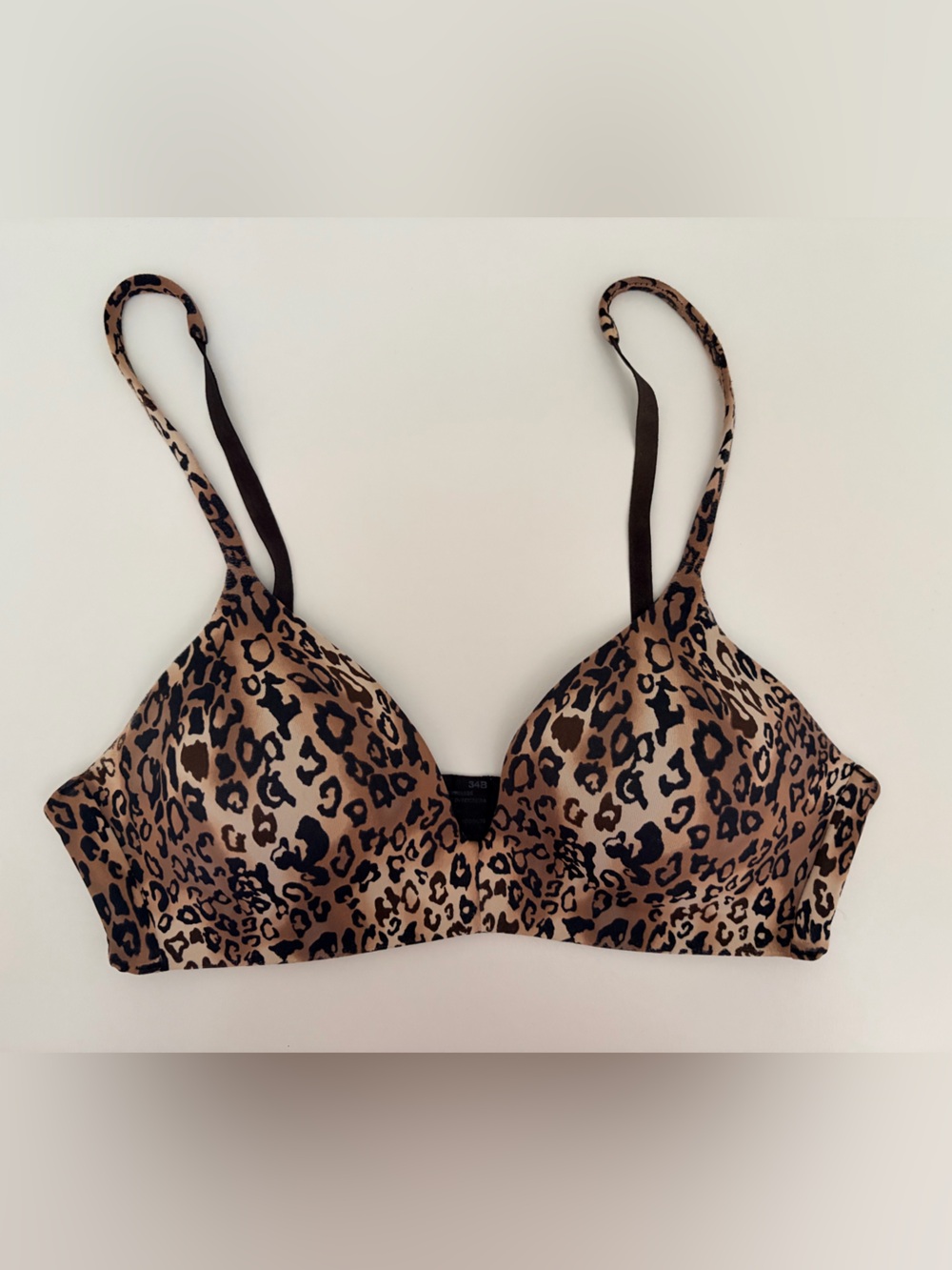 Ambrielle Leopard Print Underwire Bra - Brown & Black